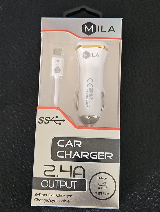 Other - Mila 2-Port Car Charger 2.4A w/ Cable NIB